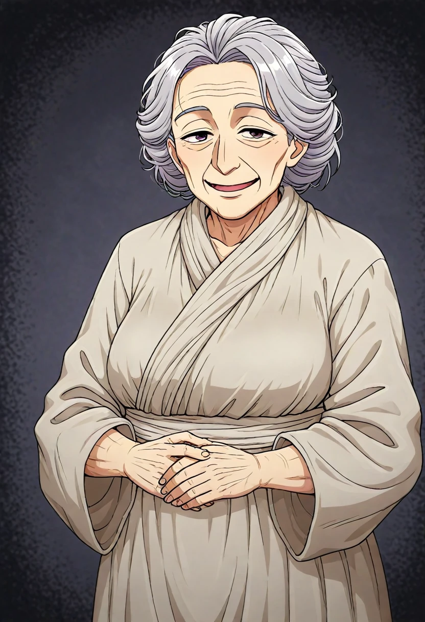 solo, <lora:age_control_XL_illustrious-noob_v2:1>old woman, 1girl,, best quality, high quality,masterpiece, highres,neswst