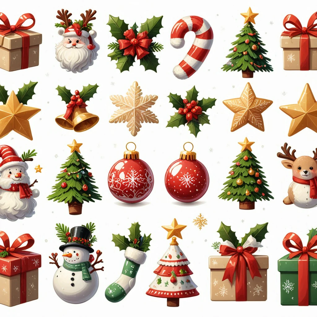 clipart sheet christmas-themed graphic of a Zori. Simple white background, clean background, alpha, transparency
<lora:ChristmasIconsSDXL:0.9>