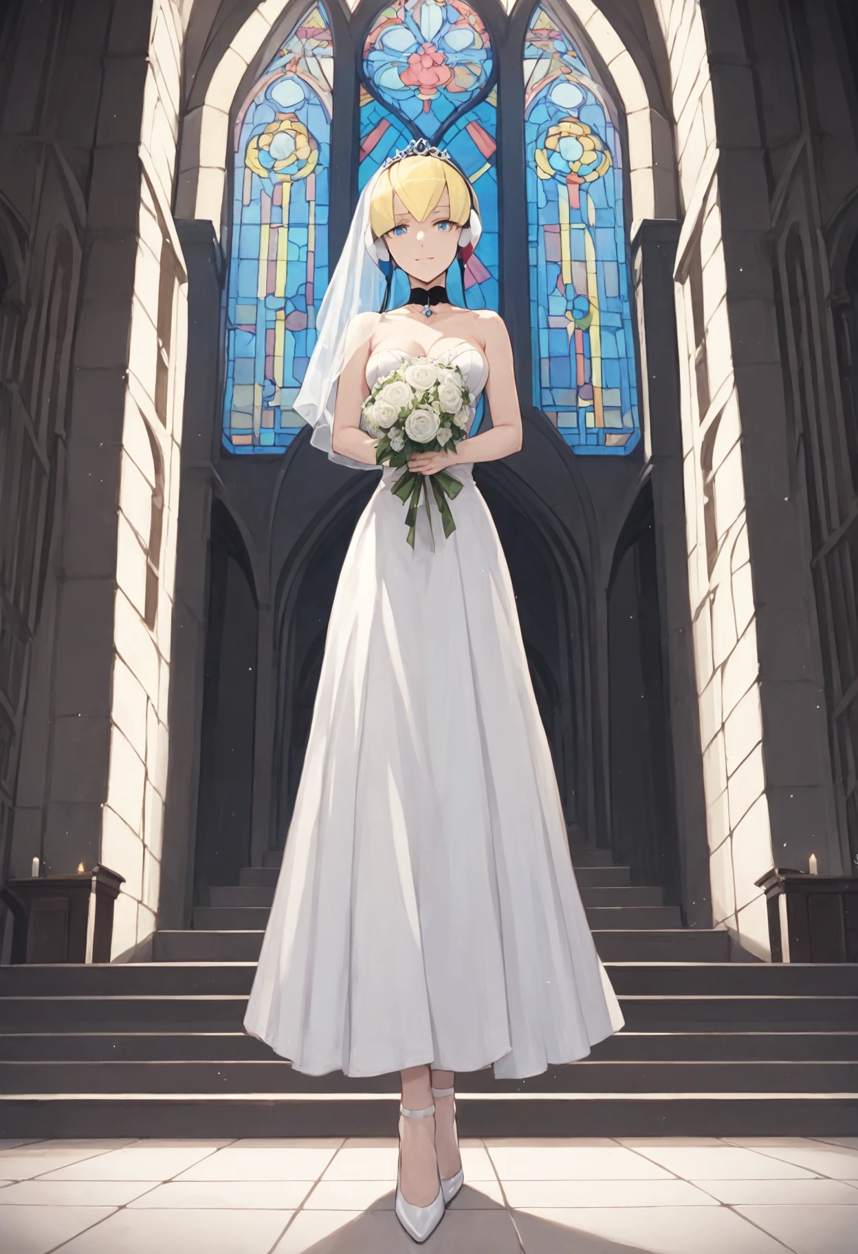 score_9, score_8_up, score_7_up, score_6_up,
looking at viewer,1girl,solo,full body,
elesauai,
wedding dress,church,bouquet,