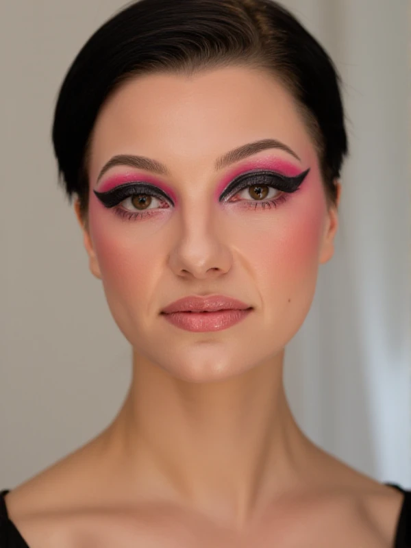 euphoria makeup, portrait of belladonna, a woman with short hair, wearing eye makeup, glitter <lora:Euphoria_Makeup_Style-000005:0.9> <lora:Belladonna:0.9>