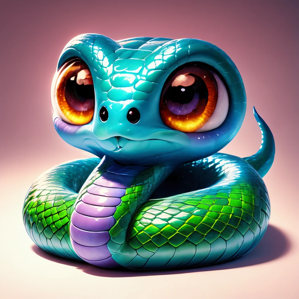 <lora:AgainSnake:1>, no humans, snake, cute snake, big eyes, solo, scales, tail, full body,