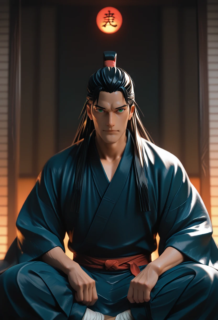 masterpiece, best quality, vibrant, very aesthetic, high contrast, realistic, 1boy, <lora:Hashirama_Senju_ILLU:0.8> hsrm, japanese clothes, figure four sitting, detailed background, masterwork, raytracing, highly detailed, absurdres, masterful composition, cinematic lighting, rim lighting