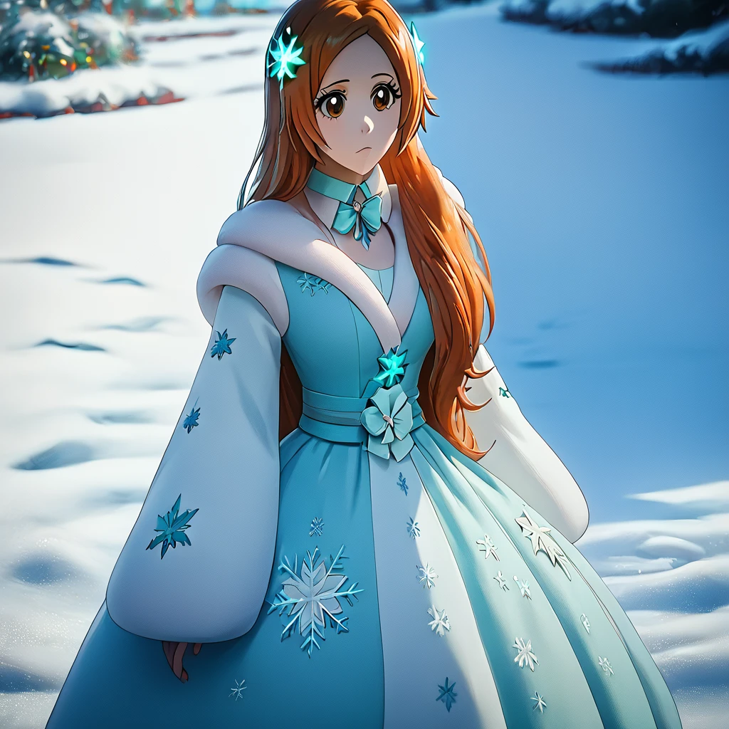 score_9,score_8_up,score_7_up,
,xmas_clothing_2k24,
snow_dress,
1woman,solo,outside,snow,,winter,,glow,whole body,
 ,<lora:Xmas_clothing_2k24_pony_9:0.8>,
<lora:bleach_tybw_pony:0.8>BleachTYBW,orihime,orihime,orange long hair,