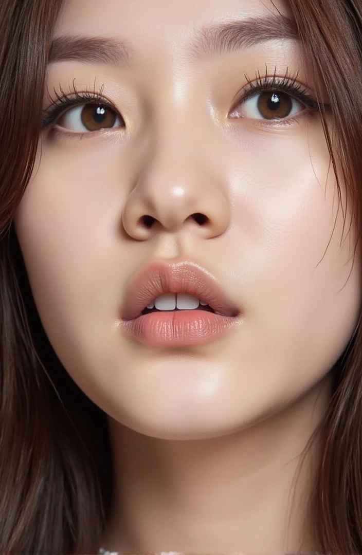 <lora:fluxx-saeron:1>, masterpiece, best quality, zPDXL3, detailxl, puckered lips, closed mouth, huge lips, slut, lips, tears, runny mascara, glitter, glitter makeup, puckered lips, closed mouth, glossy lips,