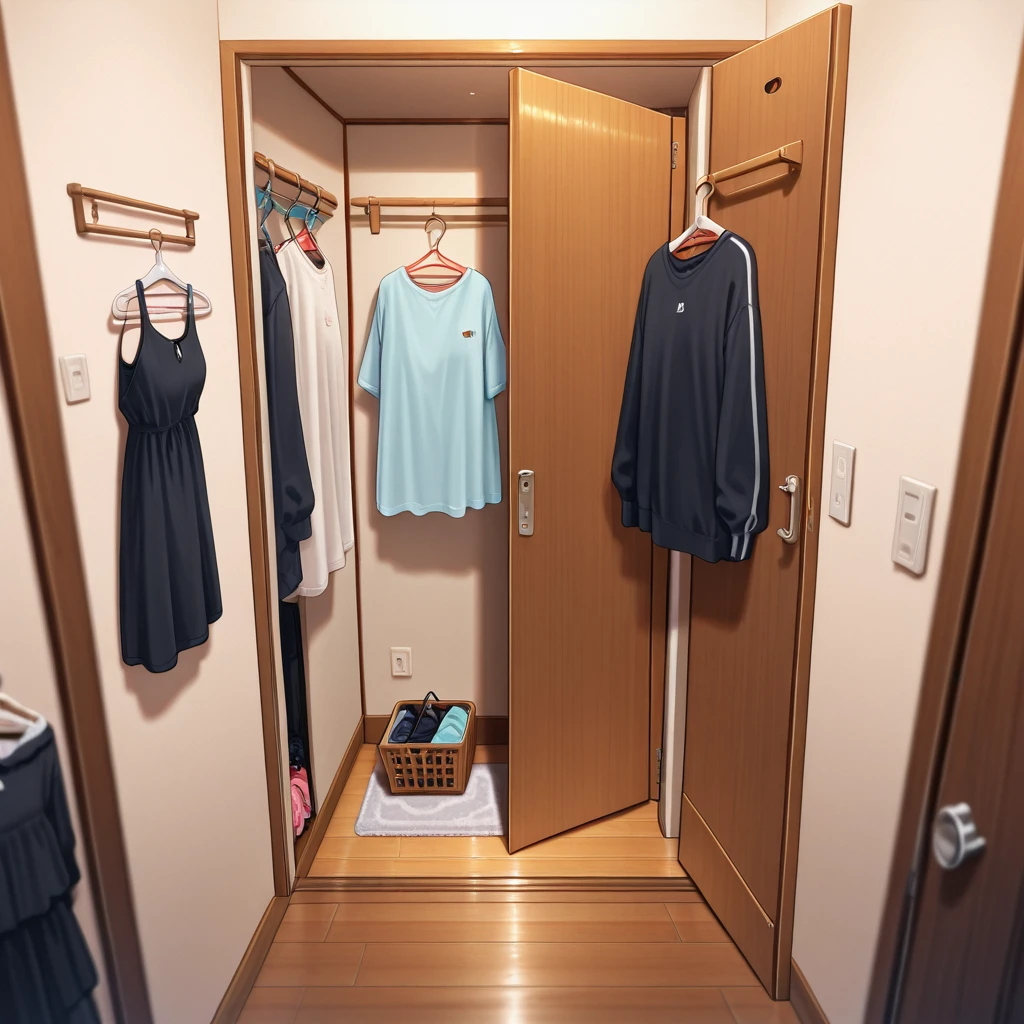 masterpiece,best quality,amazing quality, <lora:Walk-in_dressing_room:0.7> wldrr, scenery, wardrobe, walk-in closet, clothes hanger, wooden wardrobe, no humans, depth of field,