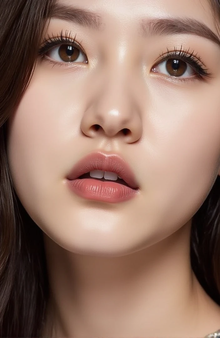 <lora:fluxx-saeron:1>, masterpiece, best quality, zPDXL3, detailxl, puckered lips, closed mouth, huge lips, slut, lips, tears, runny mascara, glitter, glitter makeup, puckered lips, closed mouth, glossy lips,