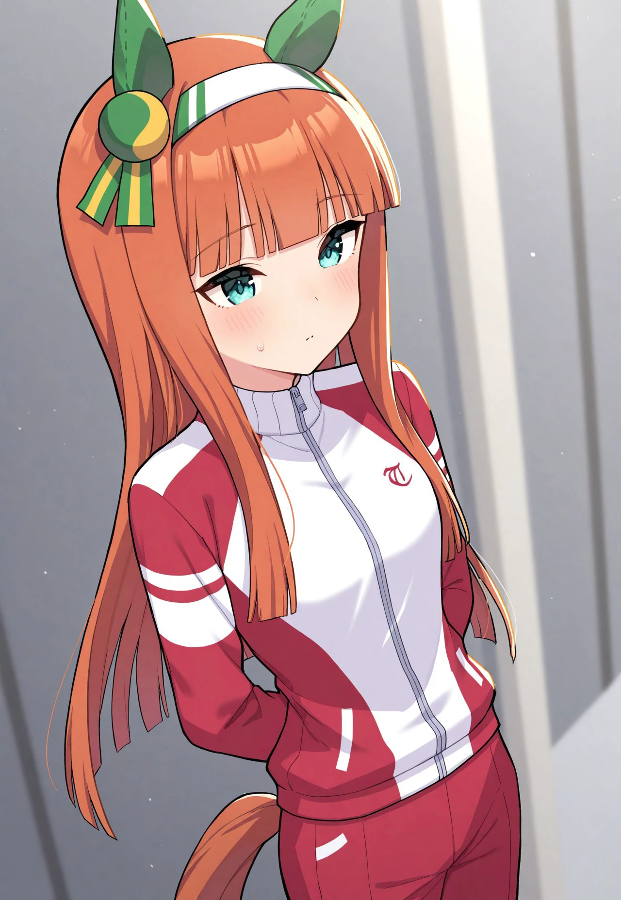 masterpiece, best quality, 32k, high resolution, absurdres, silence suzuka (umamusume), tracen training uniform