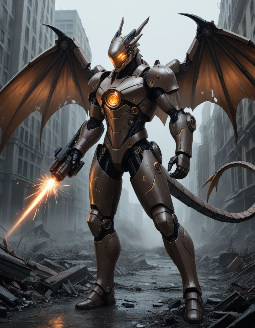 Mechanical Dragon in a Metallic Sky "A massive mechanical dragon soaring through a sky made of shifting metal and gears, with glowing eyes and a body crafted from polished steel, brass, and glowing energy cores. Its wings flap, sending sparks into the air. Below, a vast futuristic cityscape can be seen. The scene features ultra-detailed textures, dramatic lighting, and metallic reflections that enhance the high-tech, steampunk vibe of this epic creature.", DSLR,realistic,cosplay photo, (very awa,masterpiece,best quality,year 2024,newest,absurdres,highres:1), realistic,skin texture,facial features, photography shot with Canon EOS 5D Mark IV , realistic, RAW, best quality, masterpiece, amazing quality, skin details,, <lora:sd_xl_dpo_lora_v1:1>  [Enhance] High resolution, ultra-detailed, photorealistic rendering. Intricate textures and shading, lifelike skin tones and imperfections. Cinematic lighting and depth of field effects. Natural, expressive poses and facial expressions capturing genuine emotion. Believable interactions and relationships between characters. Authentic clothing materials, wrinkles, and draping. Realistic environmental details, clutter, and wear-and-tear. Subtle atmospheric elements like dust motes, lens flares, and shallow focus. Evocative color grading and cinematography conveying mood and tone. Seamless composition and framing drawing the eye naturally. Plausible scale, proportions, and physics. Minimal artifacts, noise, or uncanny valley traits. Professional post-processing and touch-ups for polished final presentation. [/Enhance]