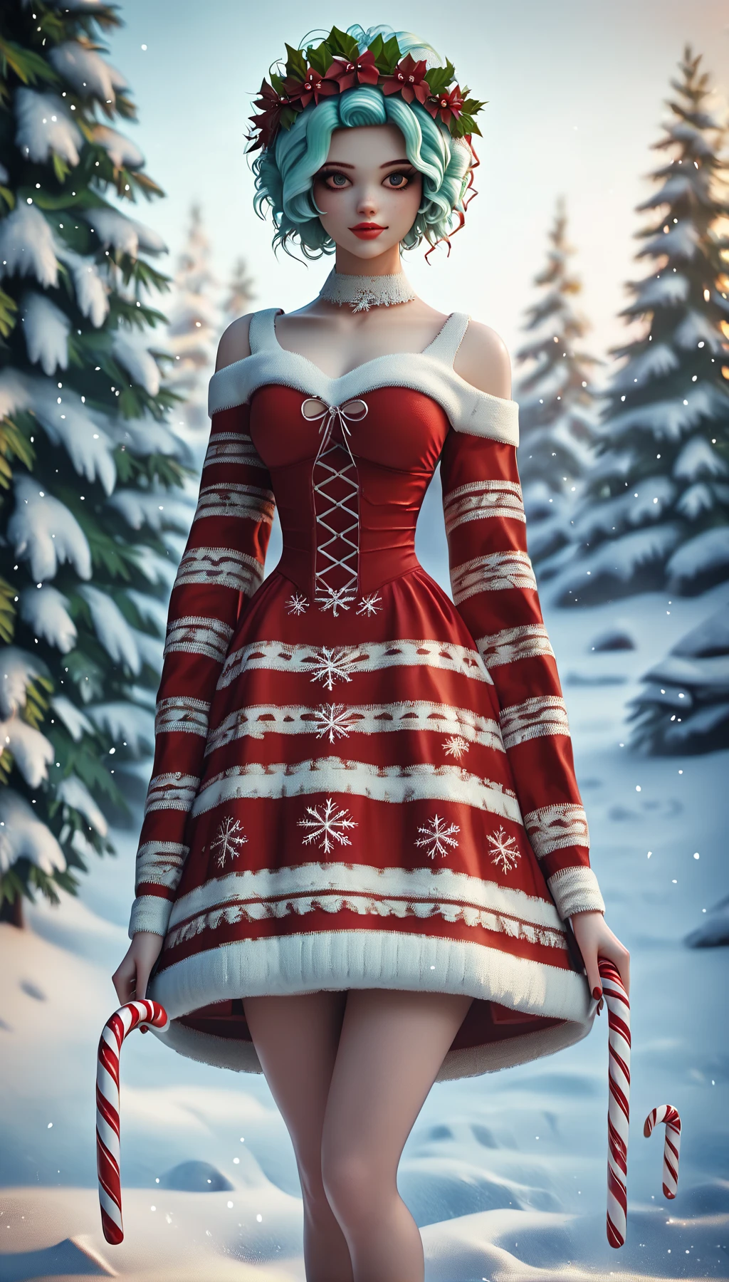 score_9,score_8_up,score_7_up,
,xmas_clothing_2k24,
candy_cane_outfit,
1woman,solo,outside,snow,,winter,,glow,whole body,red dress,
 ,<lora:Xmas_clothing_2k24_pony_9:0.8>,