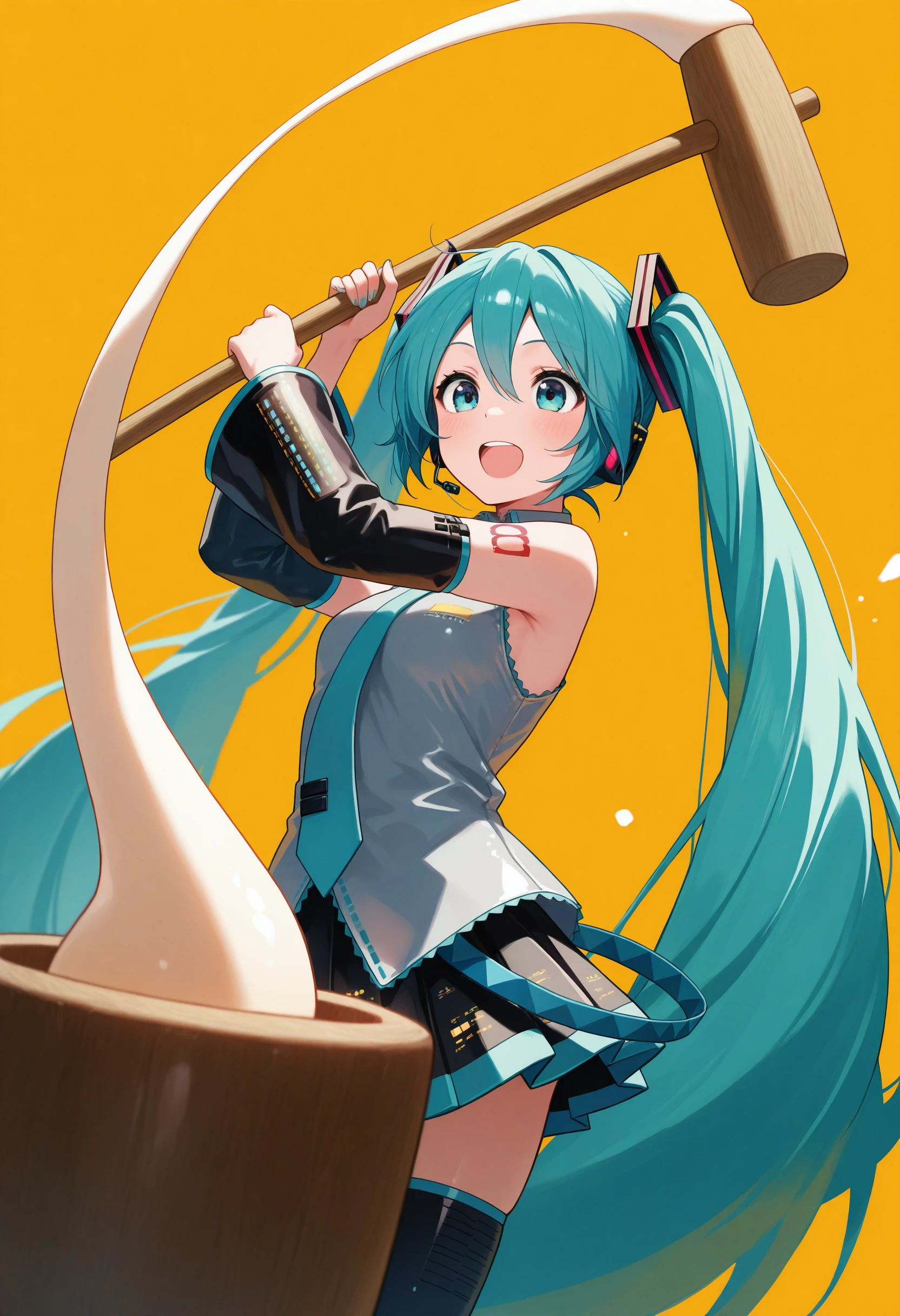 masterpiece, best quality, absurdres, safe
1girl, hatsune miku, mochitsuki, mochi trail, mochi, holding kine, mallet, mortar \(bowl\)
<lora:mochitsuki_il_d16:1.1>