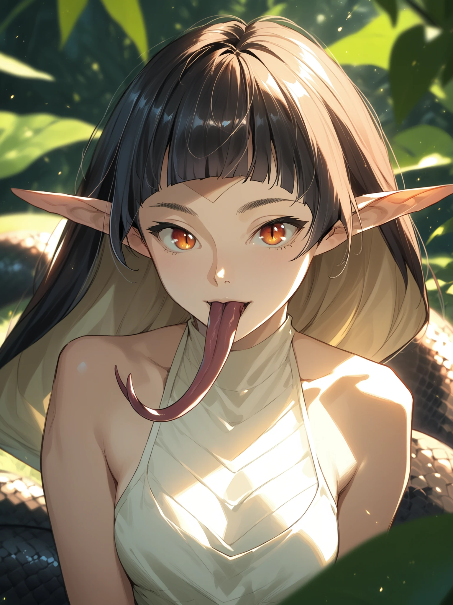 <lora:happy_tentacle-mizosara-v0.4-000011:1>, ht_mizosara, lamia, medium breasts, slit pupils, (long tongue, forked tongue:1.1) , raised eyebrows, outdoors, day cowboy shot, 1girl, (petite:1.2), solo focus, (looking at viewer:1.1), backlighting, (depth of field:0.8), , [(realistic, photorealistic:1.2):(realistic:1.3):22], [(3d:1.2)::10], <lora:LUUNA's Lunas-NijiJourney-SDXL-B2:0.5>, nijijourney, <lora:prgfrg23's Counterfeit-V3.0 Style SDXL_LoRA_Pony Diffusion V6 XL:0.3> <lora:Shed_The_Skin's StS_age_slider_v1_initial_release:-1.2>, score_9, score_8_up, score_7_up, score_6_up, score_5_up, score_4_up