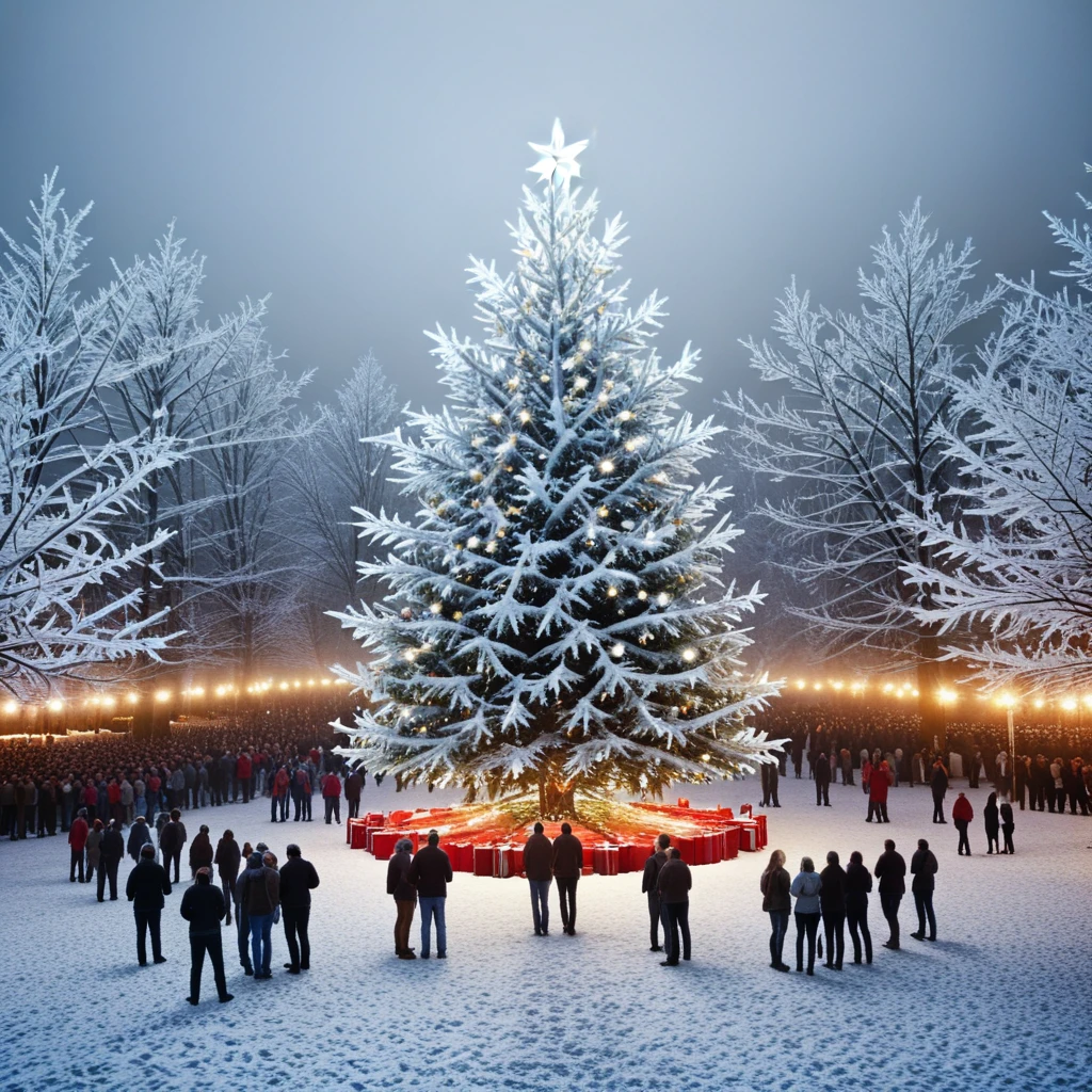 people gathered around a christmas tree, everything frosted, (HD, masterpiece, best quality, hyper detailed, ultra detailed, super realistic),amazing,, frostmyst, frosted, frost, sd_xl_offset_example-lora_1.0, add-detail-xl<lora:sdxl\frosted\mystifying_frosted-000008.safetensors:0.65:0.65> <lora:sdxl\offset\sd_xl_offset_example-lora_1.0.safetensors:0.43:0.43> <lora:sdxl\enhancment\add-detail-xl.safetensors:0.49:0.49>