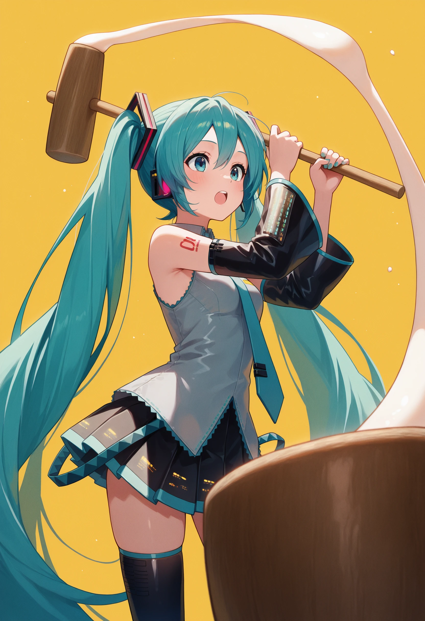 masterpiece, best quality, absurdres, safe
1girl, hatsune miku, mochitsuki, mochi trail, mochi, holding kine, mallet, mortar \(bowl\)
<lora:mochitsuki_il_d16:1>