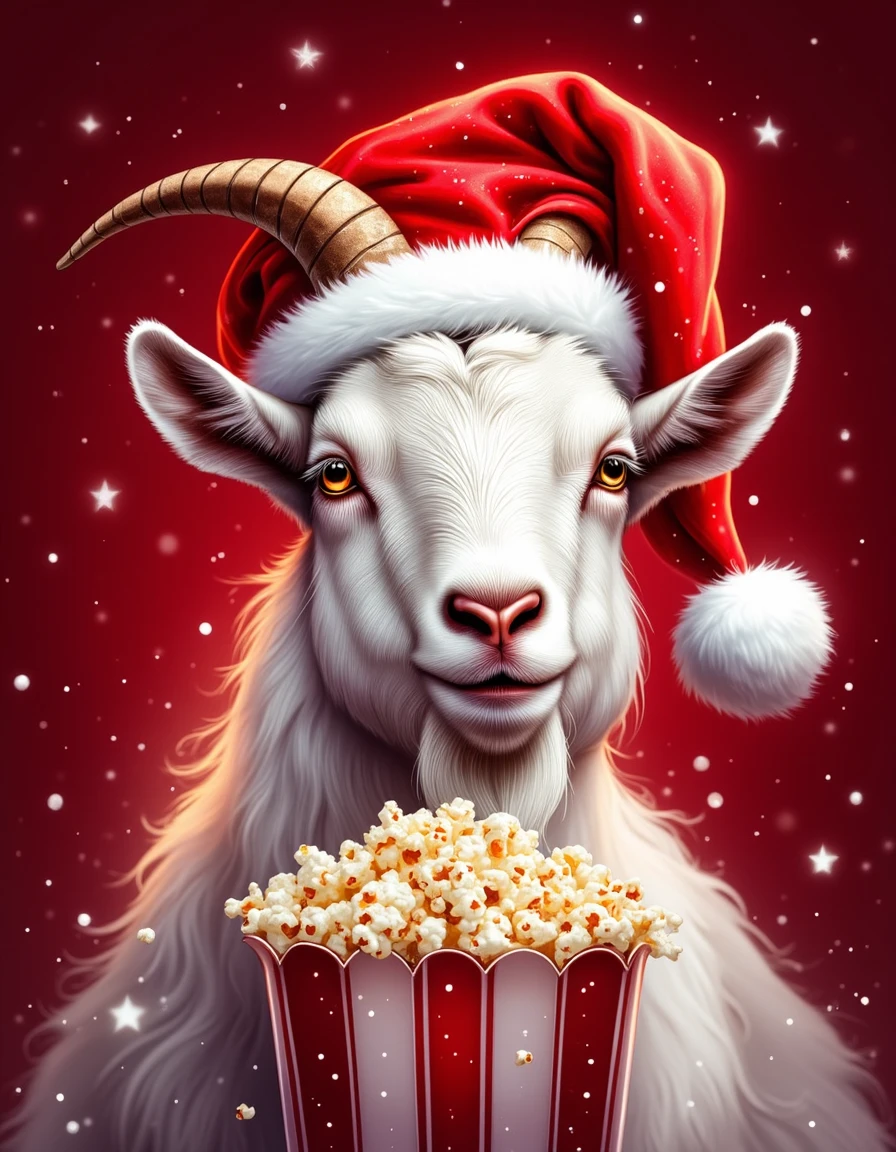 a goat eating popcorn <lora:dvr-eis-flux:1> dvr-eis