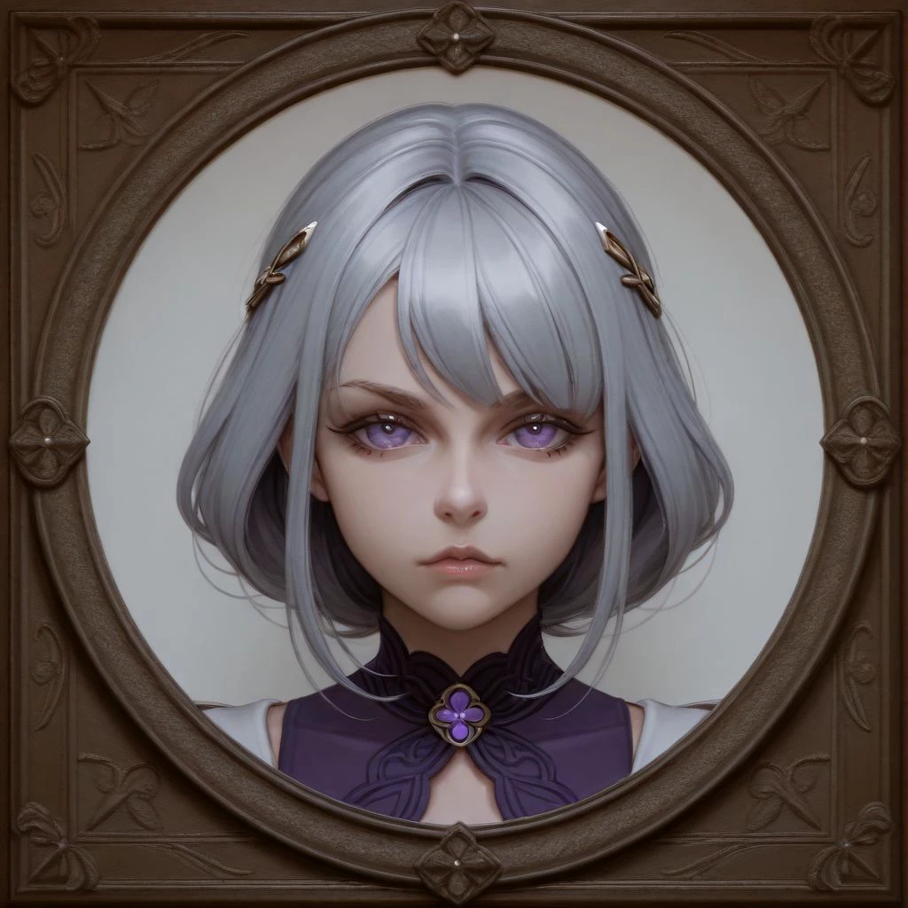 <lora:IL_grolaprod_wed008:0.3>,raiden shogun,realistic, character art by Jakub Rebelka, Detective (Male:1.1) , he is Dorky and Kawaii, Gray hair styled as Short, Fantasy art, dark themes, detailed, atmospheric, portrait art by Hiroyuki-Mitsume Takahashi, holy, professional creative, ambient, dynamic dramatic composition, gorgeous