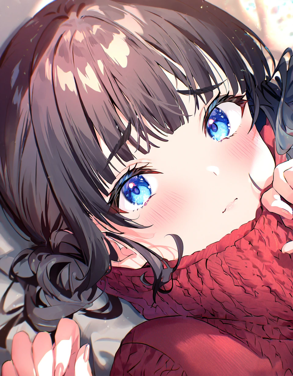 1girl, basori tiara, make heroine ga oo sugiru!, <lora:na_basori_tiara_r32:1.0>, ((red winter sweater)) solo, (masterpiece), best quality, amazing quality, very aesthetic, absurdres, newest, artist: riichu <lora:animagine_fixhand_v1:1.1>