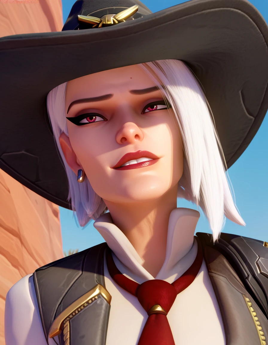 score_9, score_8_up, score_7_up, 1girl, solo focus, asheow, ashe (overwatch) , Biting lower lip deeply <lora:asheow pony v2-000035:1>