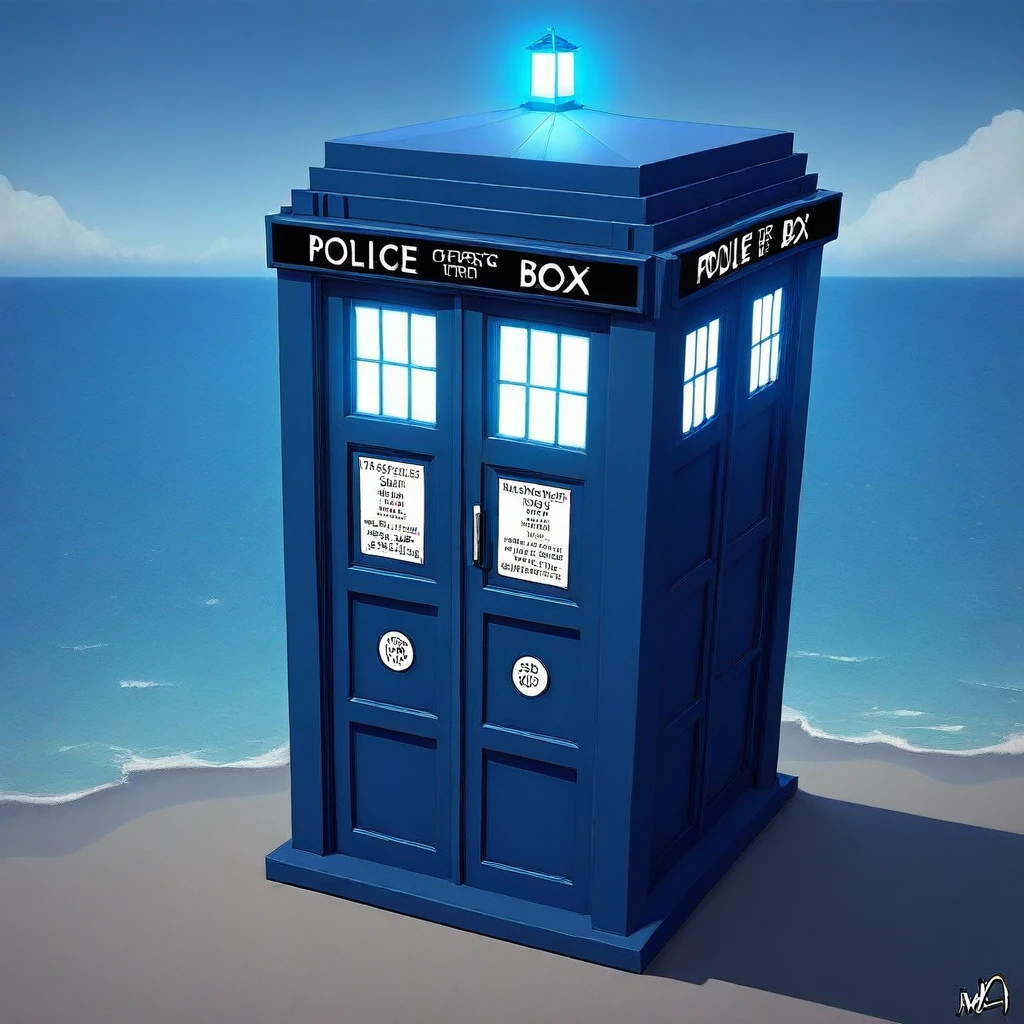 tardis, door, ocean