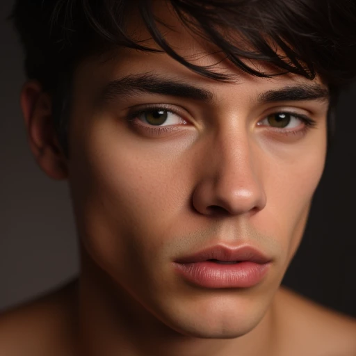 25 yo male model, face, close-up, hyperdetailed, skin details