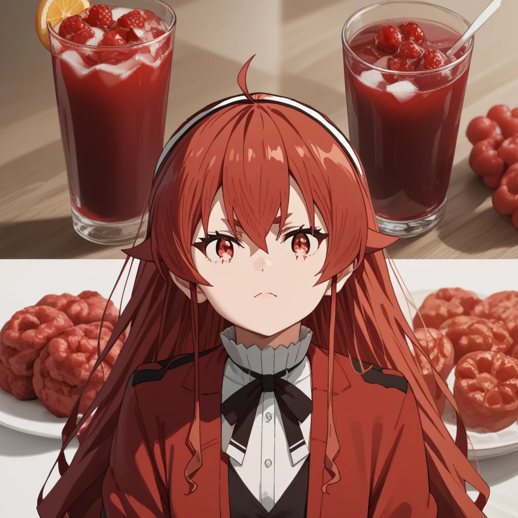 score_9, score_8_up, score_7_up, 1girl, solo, eris greyrat, ahoge, hair between eyes, long hair, red eyes, red hair, sidelocks, food and drink background, jalebi trend <lora:Food_and_drink_background_-_Jalebi_trend:0.95>   <lora:eris-boreas-greyrat-s1-ponyxl-lora-nochekaiser:1>