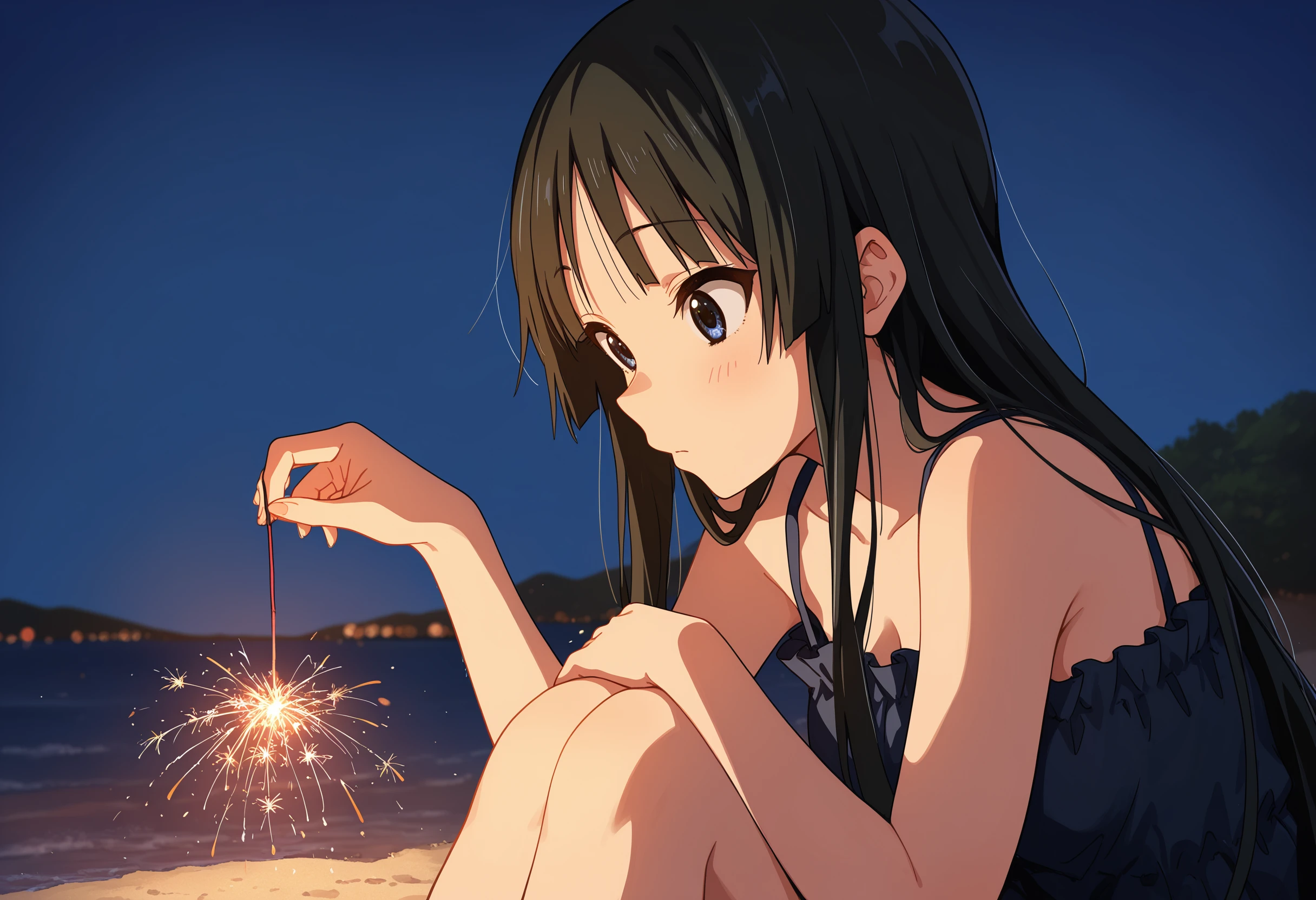 masterpiece, best quality, absurdres, safe
1girl, akiyama mio, holding fireworks, sparkler, night, from side
<lora:senkou_hanabi_il_d16:1>