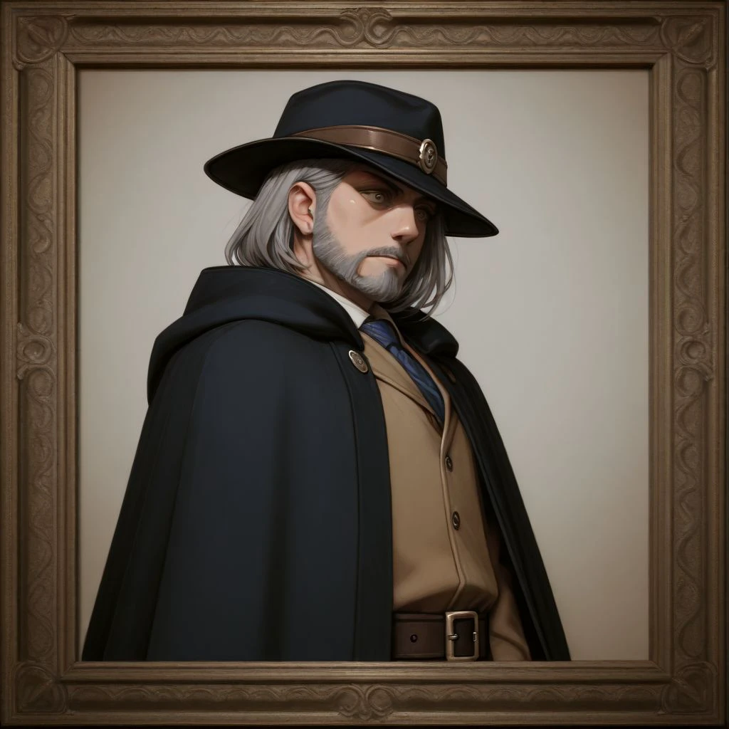 <lora:IL_grolaprod_wed008:0.3>,kohaku (yua),realistic, character art by Jakub Rebelka, Detective (Male:1.1) , he is Dorky and Kawaii, Gray hair styled as Short, Fantasy art, dark themes, detailed, atmospheric, portrait art by Hiroyuki-Mitsume Takahashi, holy, professional creative, ambient, dynamic dramatic composition, gorgeous