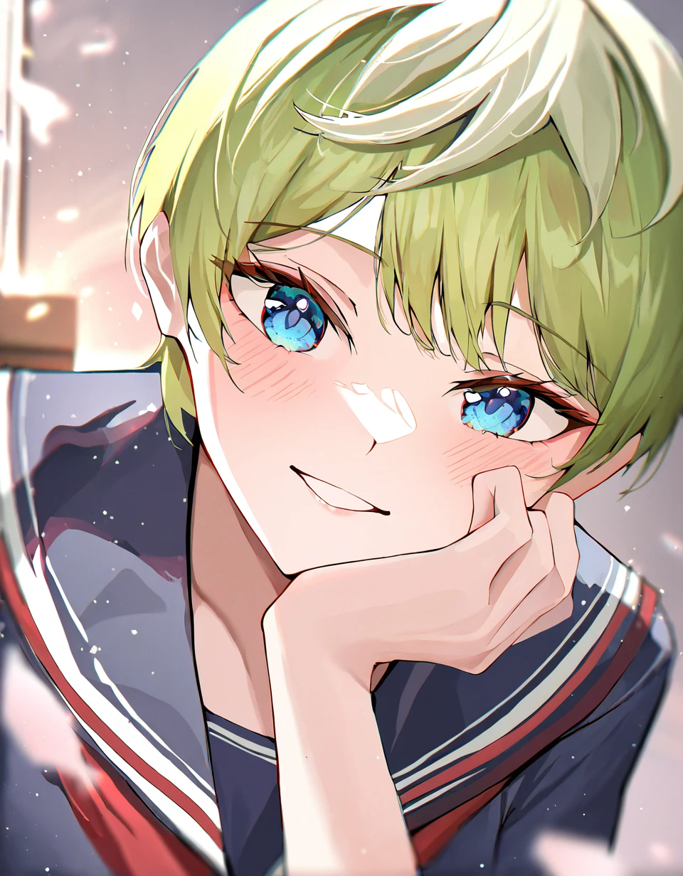 1girl, izumo tenka, mato seihei no slave, <lora:na_izumo_tenka_r32:1.0> ((schoolgirl uniform, serafuku)), solo, (masterpiece), best quality, amazing quality, very aesthetic, absurdres, newest, artist: ahr tato <lora:animagine_fixhand_v1:1>