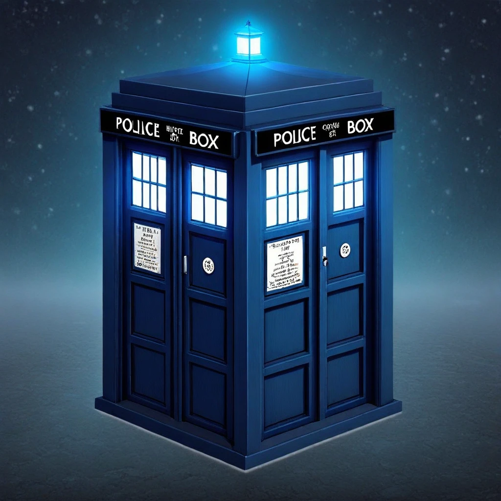 tardis, english text, scenery