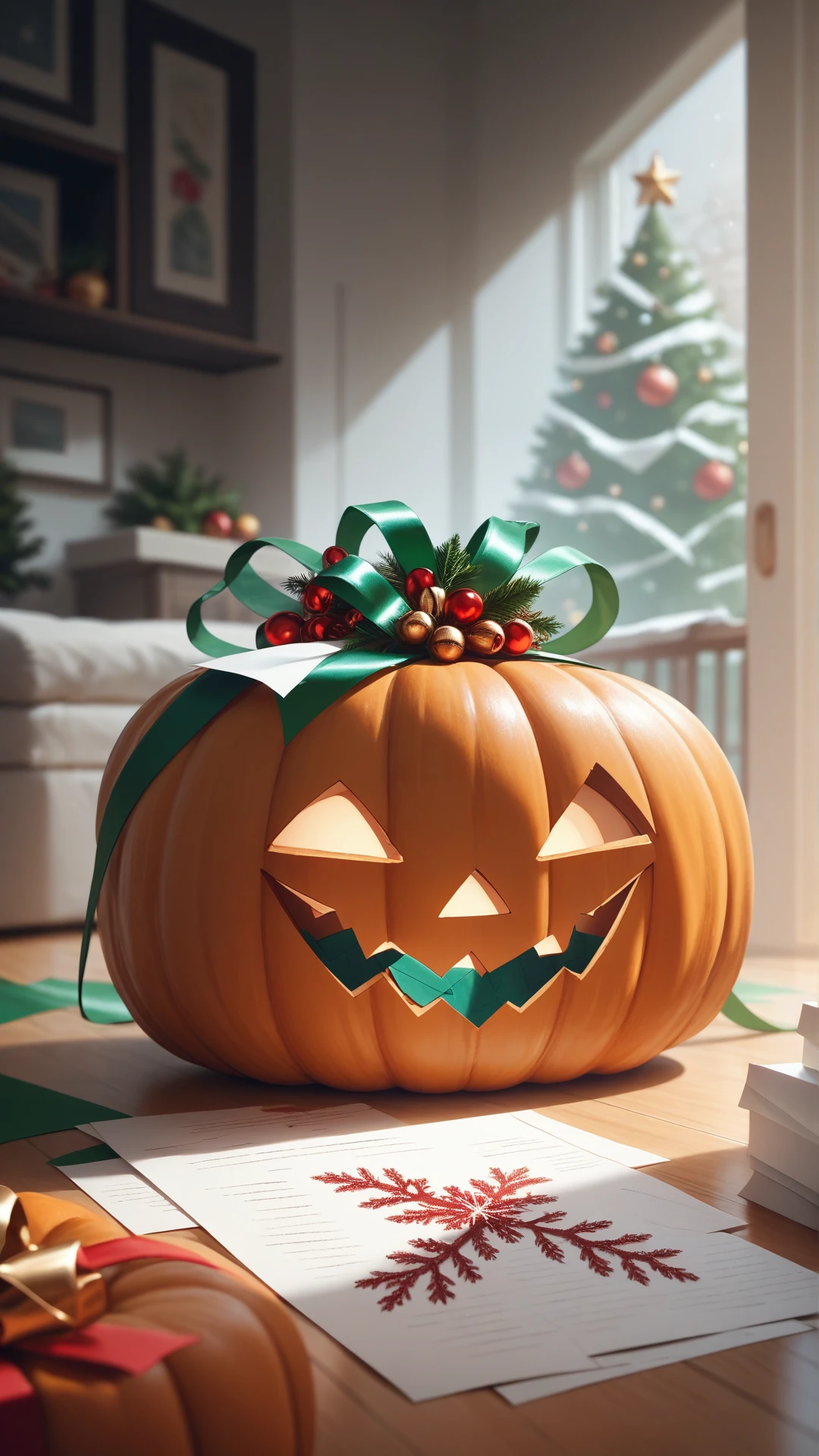 score_9, score_8_up, score_7_up, score_6_up, score_5_up, a ChristmasWrapped Pumpkin. entirely wrapped up in christmas wrapping paper.
<lora:ChristmasWrappedPDXL:1.0>