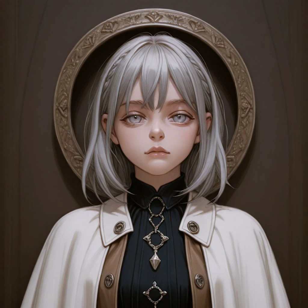 <lora:IL_grolaprod_wed008:0.3>,feiqizi (fkey),realistic, character art by Jakub Rebelka, Detective (Male:1.1) , he is Dorky and Kawaii, Gray hair styled as Short, Fantasy art, dark themes, detailed, atmospheric, portrait art by Hiroyuki-Mitsume Takahashi, holy, professional creative, ambient, dynamic dramatic composition, gorgeous