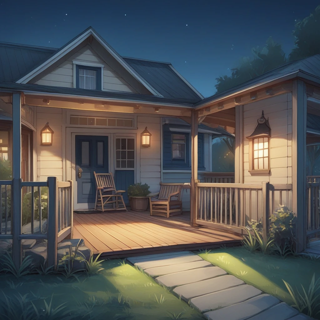 zPDXL2,score_9, score_8_up, score_7_up, score_6_up, score_5_up, score_4_up, source_anime,  <lora:Front_Porch:0.7> p0rch, outdoors, house, deck, grass, 1girl, looking at viewer, beckoning, open door, smile, fence, front lawn, night, night time, wonder_woman