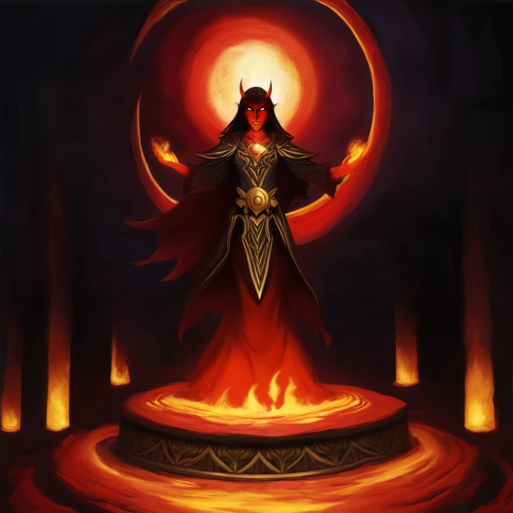 ethereal fantasy concept art of  dark fantasy art, dark painting, efrx, 1efreet, red skin, small horns, genie appearance, in an etheral palace from a hellish dimension <lora:Efreeti - illustrious:1> . magnificent, celestial, ethereal, painterly, epic, majestic, magical, fantasy art, cover art, dreamy