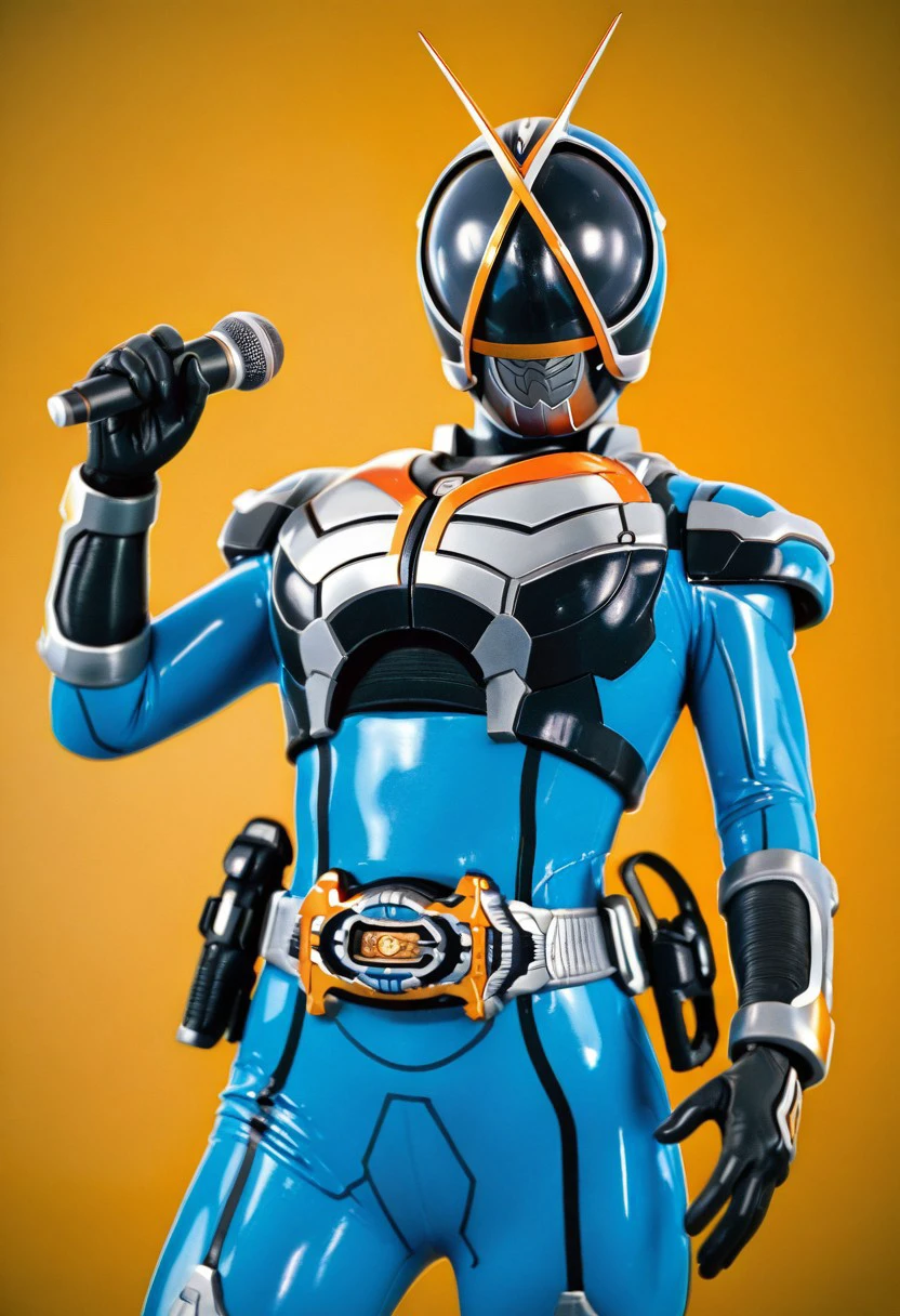 (8k),(masterpiece),(Japanese),(8-year-old boy),((innocent look)),((Childish)),From the front,smile,cute,Innocent,Kind eyes,Flat chest,blue helmet,white domino mask, white mask, Donald.Duck, bald,no Hair,cyberpunk Tokyo City,Kamen rider,camisa, Ringo! style, superhero 