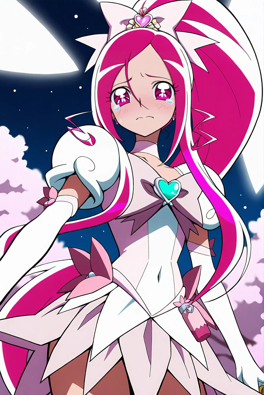 1girl,
BREAK solo,
medium breasts,grievance,(tears:1.2),face_focus,
looking_at_viewer,cowboy_shot,
BREAK
BREAK
BREAK
BREAK
BREAK
BREAK
BREAK anime coloring,
<lora:cure_heartcatch:1>,(blossom,pink hair),