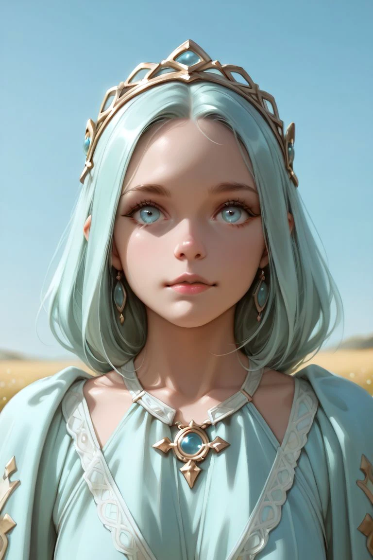 <lora:IL_grolaprod_wed008:0.3>, D&D style portrait, fantasy, art by Christophe Vacher, digital art, gorgeous Female [Replicant:HymenTriton:2], Sun in the sky, detailed face, ambient, delicate, intricate, fantastic aesthetic, excellent composition