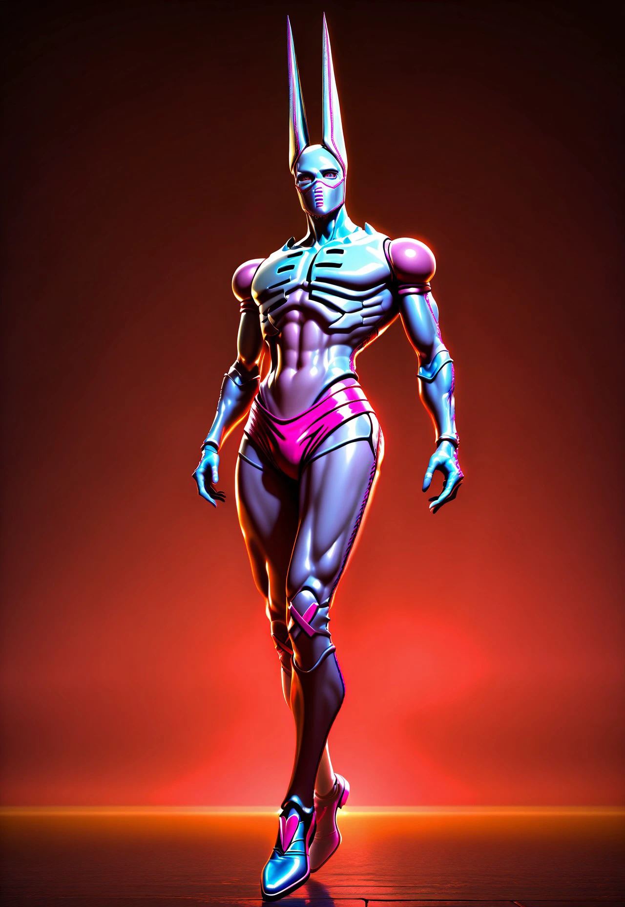 safe_pos, realistic, masterpiece, best quality, newest, absurdres, highres, d4c, (solo, full body), 1boy, stand (jojo), colored skin, colored sclera, no pupils, joints, underwear