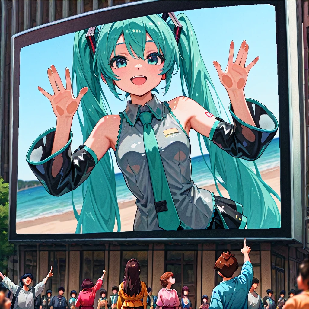 Hatsune Miku throws flames at protesters