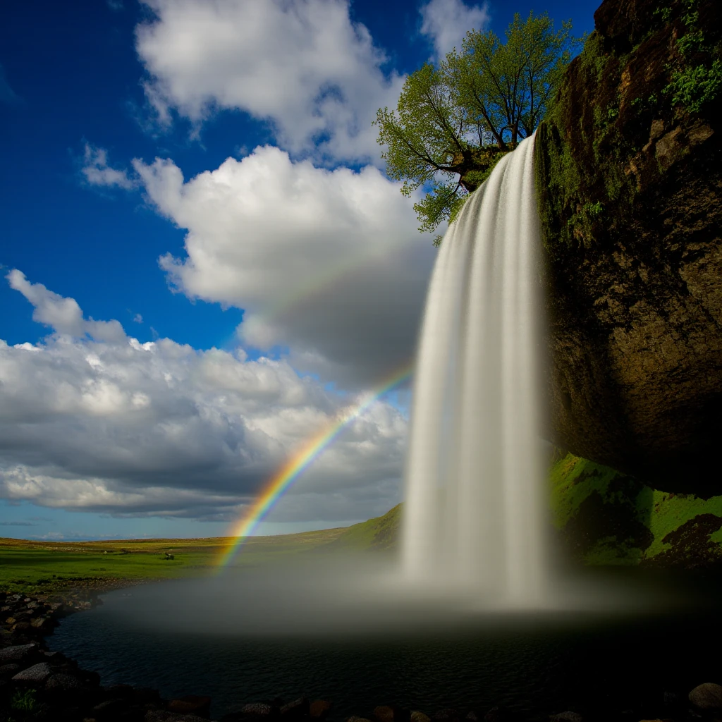 UHD, 4k, ultra detailed, cinematic, a photograph of <lora:Vivid polarizing filter style v1:1>
HDR, Vivid style, Neutral-density filter, In cinematic Polarizing filter photography style a rainbow is shining in the water near a waterfall, sharp edges, detailed image, kodak polarized film style, contrast:1, darken skies, intense color, high contrast, darken image, contrast color, polarising filter style, Polarizing filter photography style, outdoors, day, water, no humans, border, scenery, nature, black border, rainbow, waterfall, tree, cliff, solo, plant, epic, beautiful lighting, inpsiring