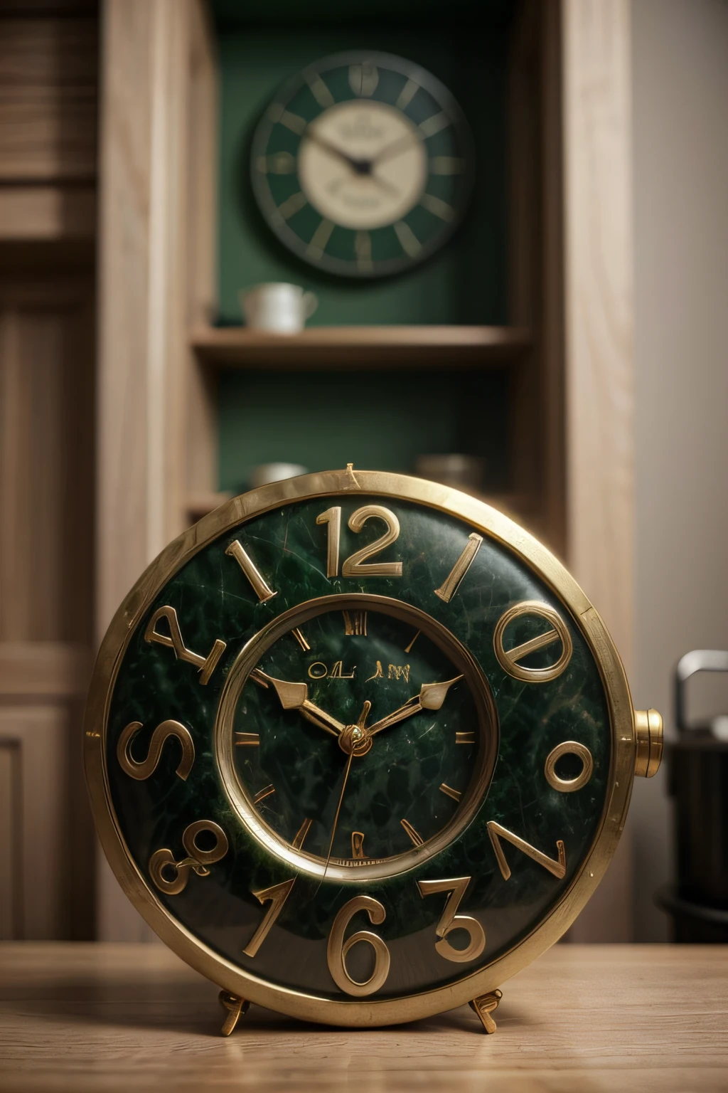 GoldJadeWorld clock in a kitchen 
