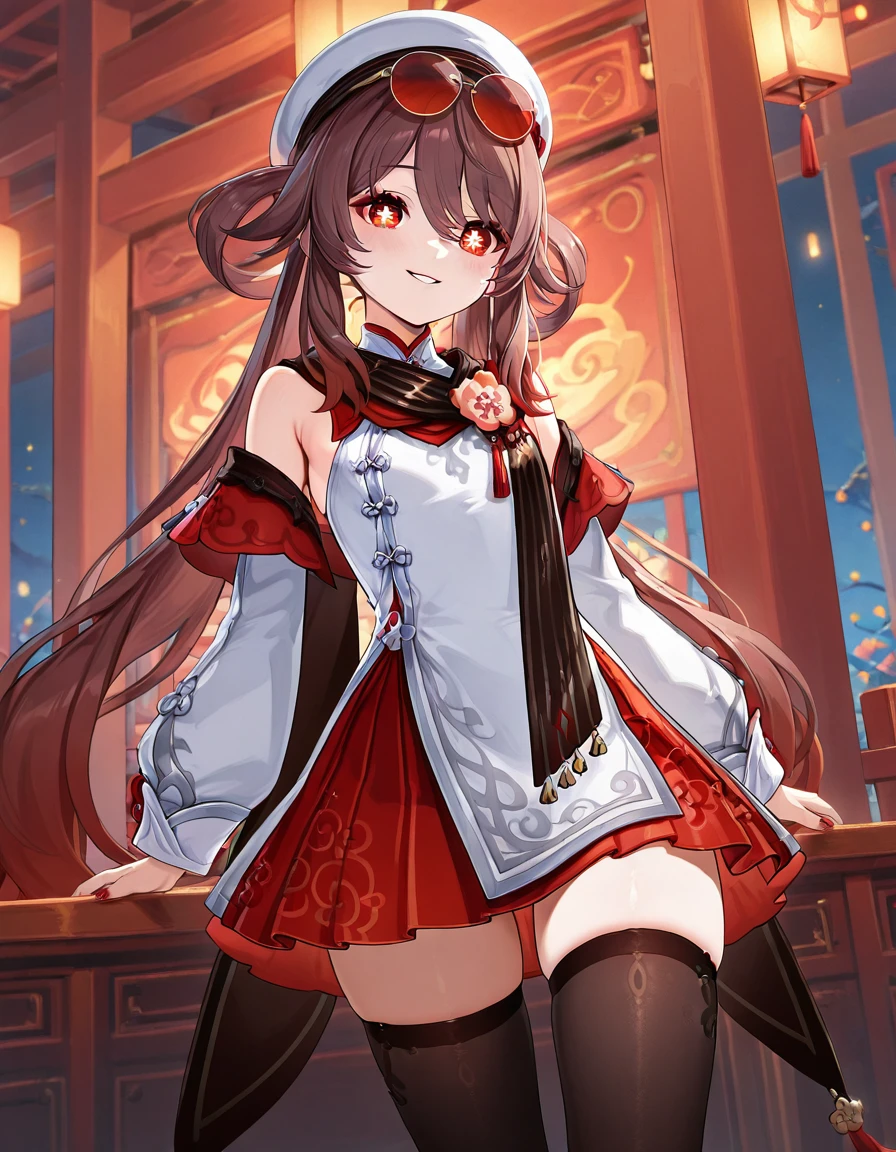 <lora:midis_HutaoCherriesSnowLaden_V0.1[IL]:1>, hu tao, official alternate costume,  detached sleeves,, masterpiece,best quality,amazing quality,very aesthetic,absurdres,newest,