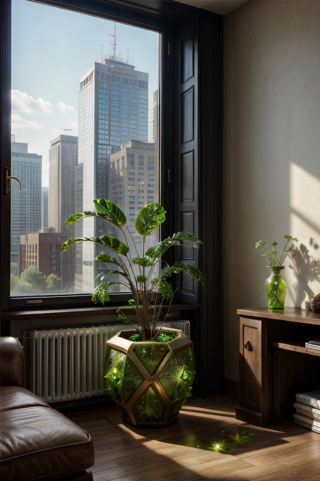 GoldPeridotWorld plant in a city apartment 
