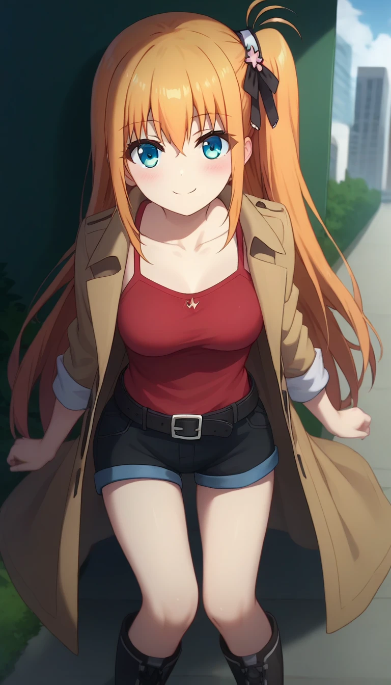 1girl, Anime girl with long hair, anime moe art style, Anime visuals of cute girls, Anime Best Girl, itsuki nakano fanart, pretty anime girl, Smooth Anime CG Art, Seductive Anime Girl, charming anime girls, Cute anime girl, Shining eyes, big boobs, (((((standing))))), ((looking at viewer)), (((((ashamed))))), close up, red hair, blue eyes, ((((mouth hold clothes)))), (portrait), ((underwear))