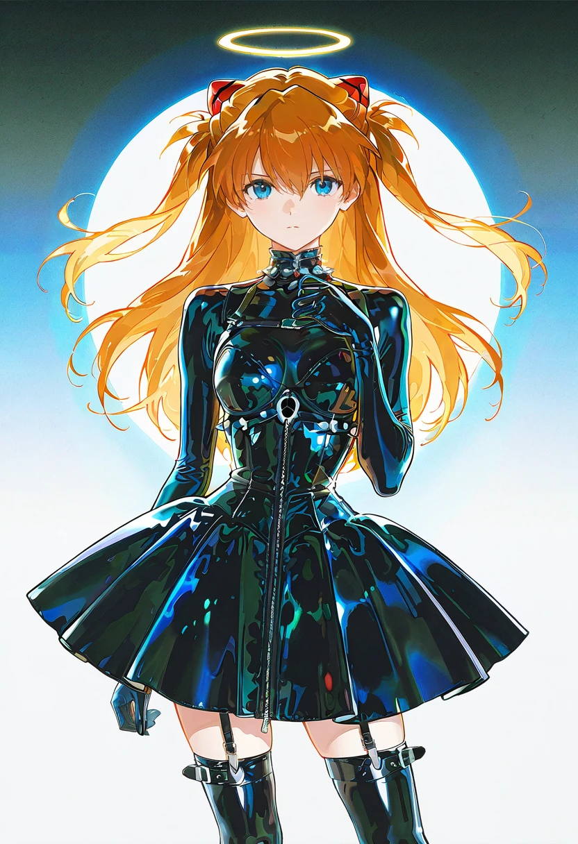 1girl,solo,looking at viewer,halo latex skirt, dress,ikeda ruriko,souryuu_asuka_langley