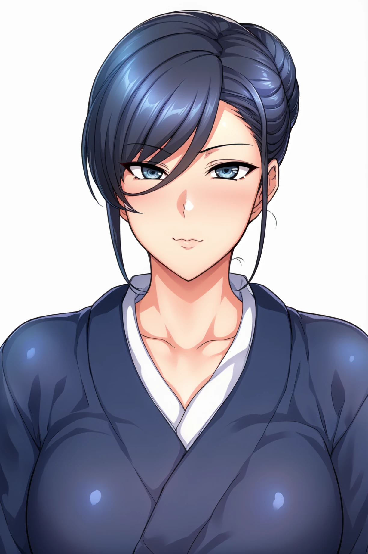 Simple Background,(White_Background:1.1),
dynamic pose,standing at attention,
Blue kimono, japanese clothes, collarbone, long sleeves, wide sleeves,
<lora:Tsukishima_Milf_SaiminSeishidouSL-KK77-V2:0.7>, Tsukishima_Milf_SaiminSeishidouSLV2,
Blue eyes, blue hair,bangs,Short hair, Hair Bun,Makeup, red lipstick,
<lora:more_details:0.1>,<lora:NovelAI_YesMix5_KKStyle-KK77-Yes5-V1:0.3>,<lora:Oda_Non_Style2-KK77-Yes5-V1:0.3>,
1 girl, 20yo,Young female,Beautiful long legs,Beautiful body,
Beautiful Nose,Beautiful character design, perfect eyes, perfect face,expressive eyes,perfect balance,
looking at viewer,(Focus on her face),closed mouth, (innocent_big_eyes:1.0),(Light_Smile:0.3),
official art,extremely detailed CG unity 8k wallpaper, perfect lighting,Colorful, Bright_Front_face_Lighting,White skin,
(masterpiece:1.0),(best_quality:1.0), ultra high res,4K,ultra-detailed,
photography, 8K, HDR, highres, absurdres:1.2, Kodak portra 400, film grain, blurry background, bokeh:1.2, lens flare, (vibrant_color:1.2),professional photograph,
(Beautiful,large_Breasts:1.4), (beautiful_face:1.5),(narrow_waist),