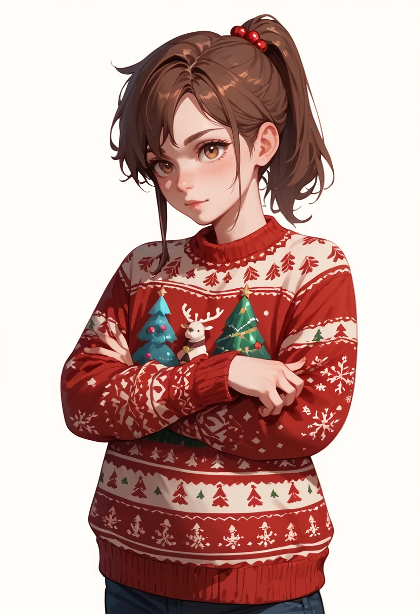 score_9, score_8_up, score_7_up, score_6_up, score_5_up, score_4_up, masterpiece, ultra-detailed, high resolution,

christmas_sweater, brown hair, ponytail, solo, femboy ,christmas,