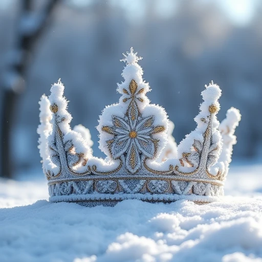 a realistic crown made entirely with real snow