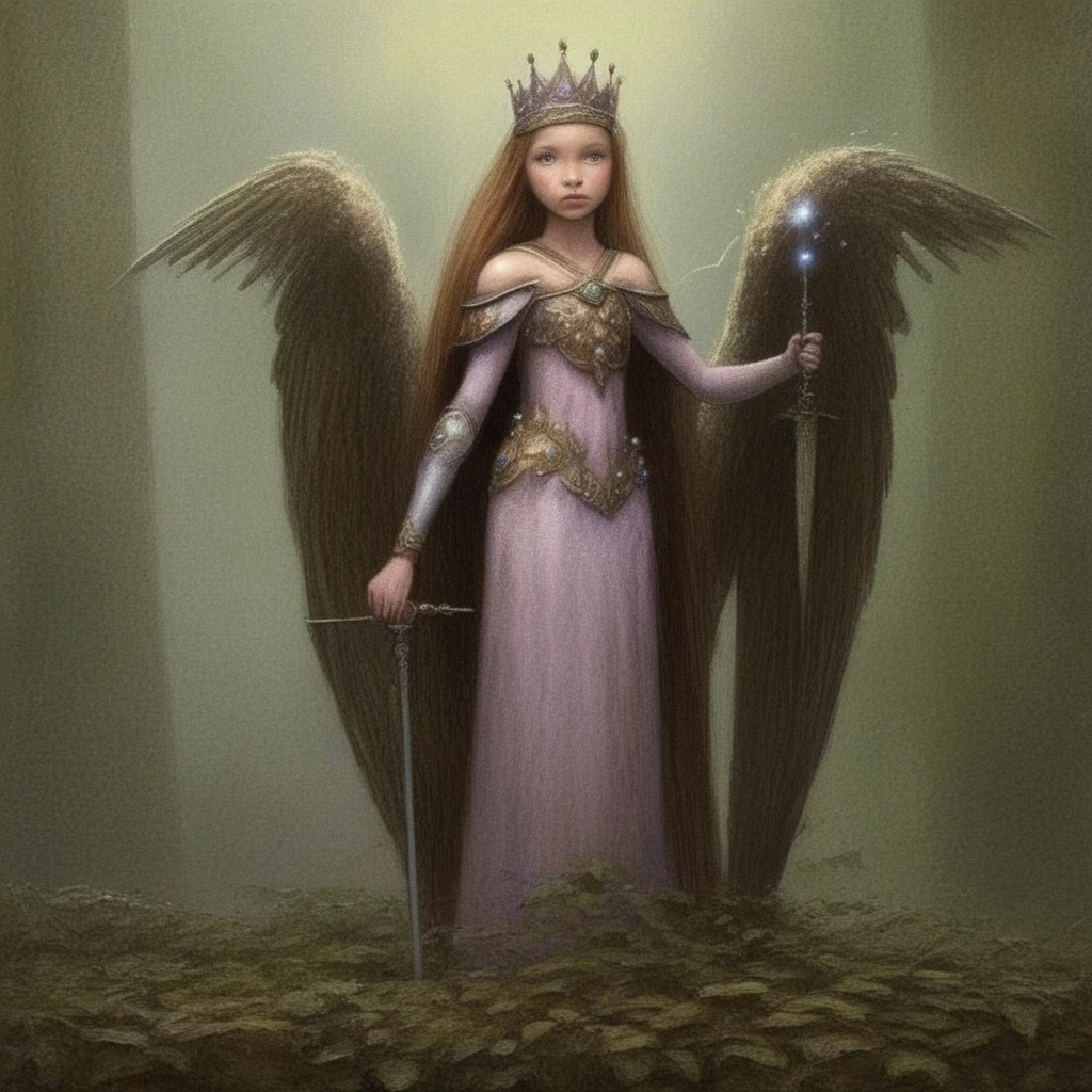 A fantasy art of a princess and her guardian feary. by Seb Mckinnon,smmg