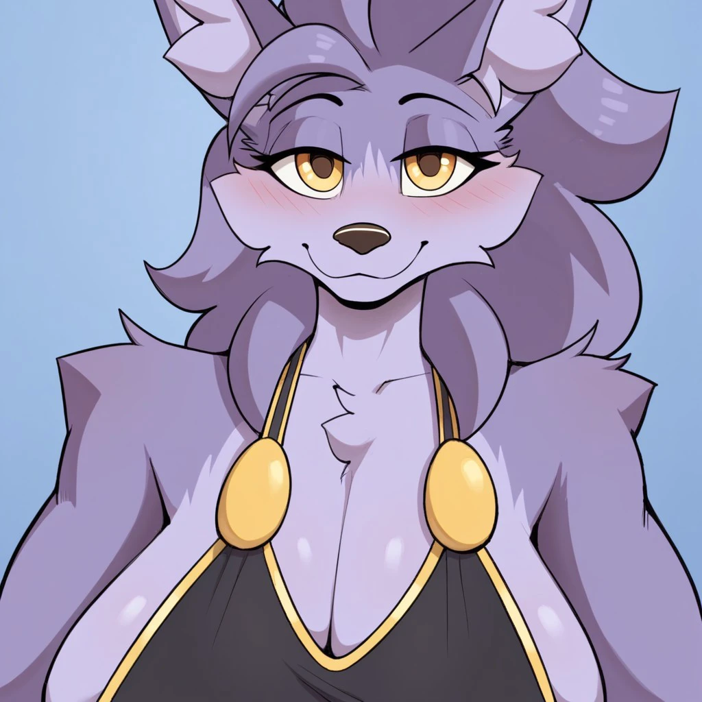 big the cat, light blue eyes eyes, female, eye lashes, makeup, muscular woman, tall, large unit, wearing a magical necklace, 4k, hi res, ((detailed face, (detailed eyes:1.0), detailed)), I look down at myself and run my hands over my new body, feeling the softness and curve of it. I admire the way the fur is so soft and fluffy, and the way the outfit fit perfectly on me. I also look around and see that everything is bigger than usual. I then strike a pose, sticking out my chest and putting a hand on my hip. I flash a confident smile, feeling a strange sense of power and confidence in this new form.