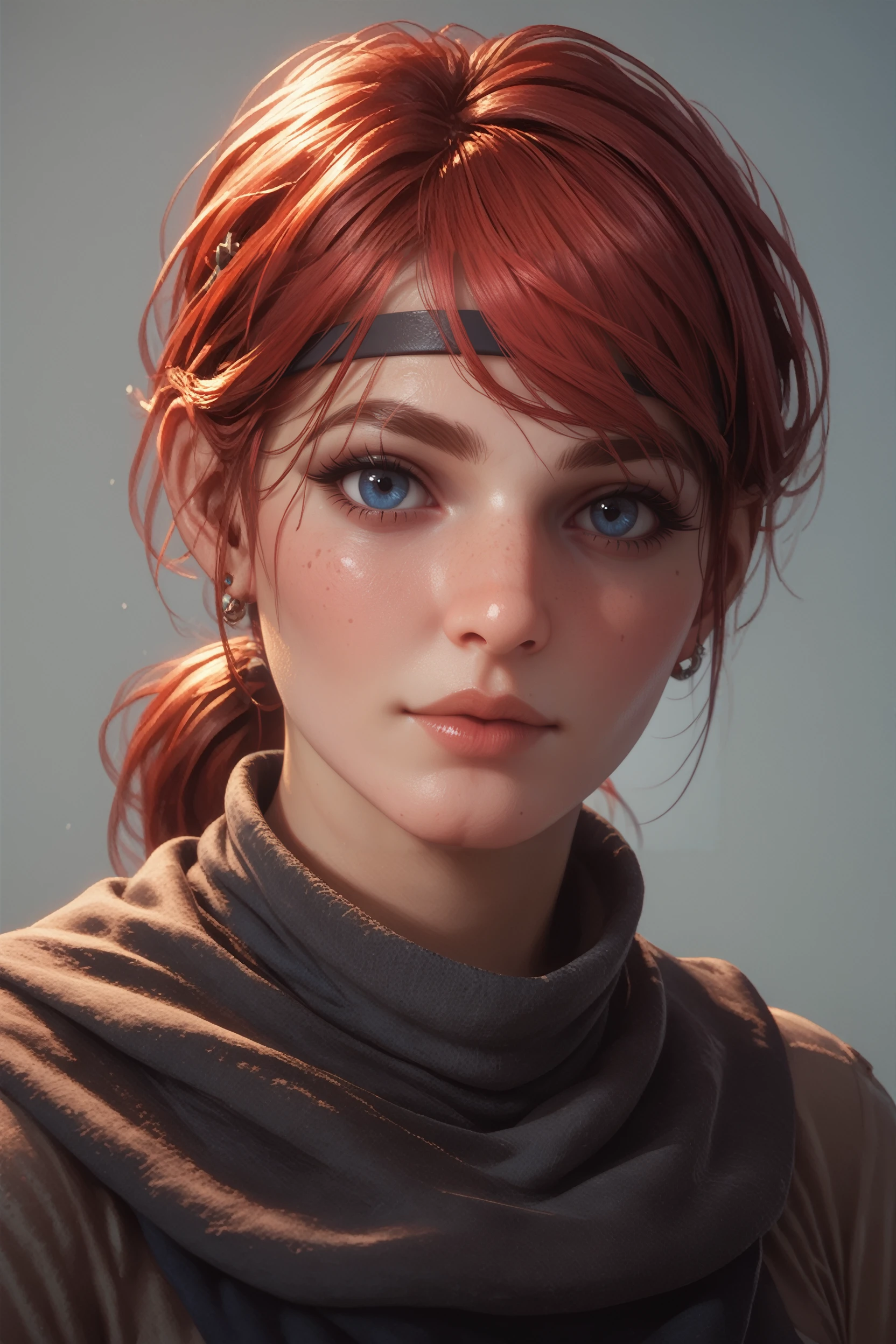 score_9, score_8_up, score_7_up, score_6_up
<lora:PMelie:0.8>
PMelie, 1girl, red hair, ponytail, blue eyes, hairband, looking at viewer, portrait