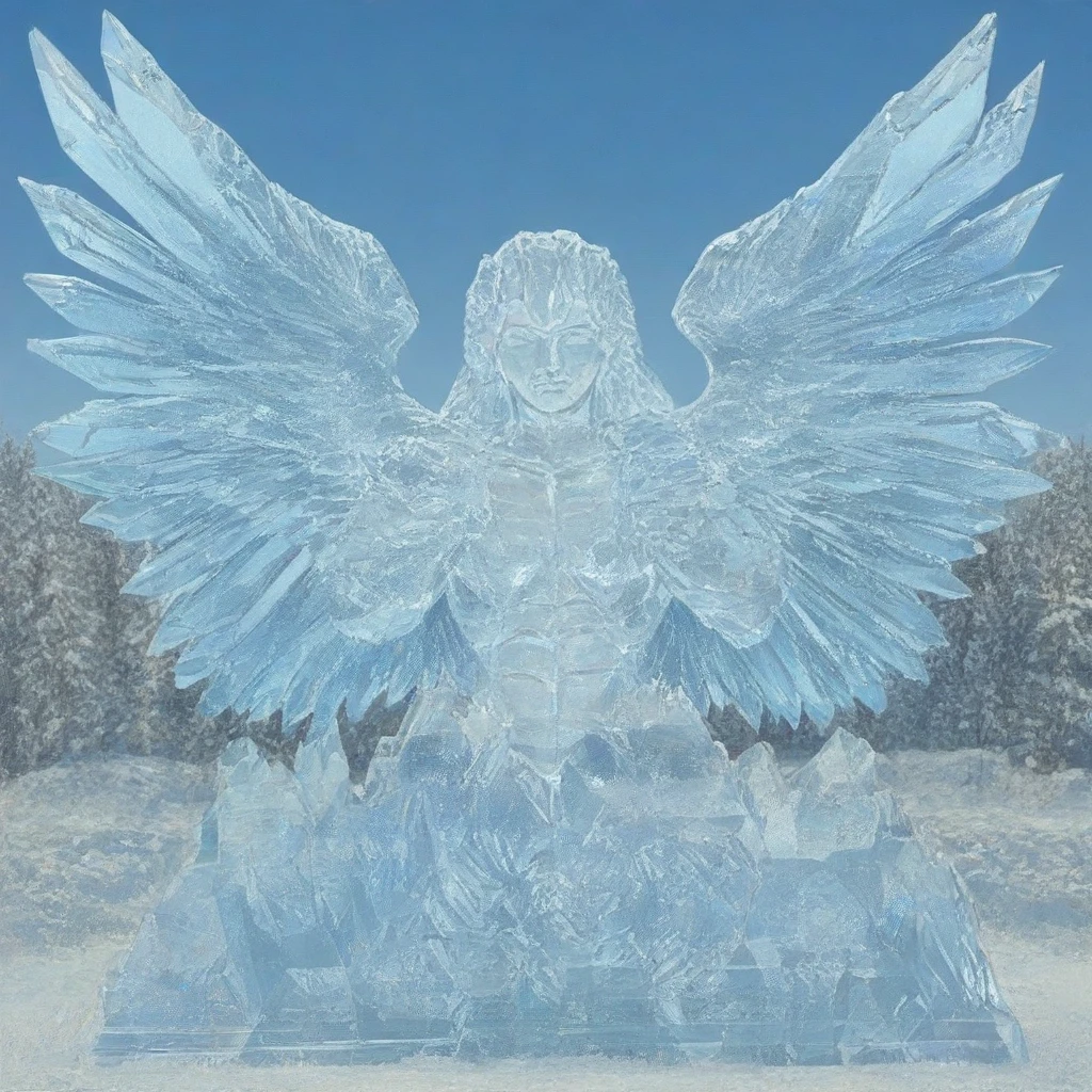 ice sculpt of an female angel